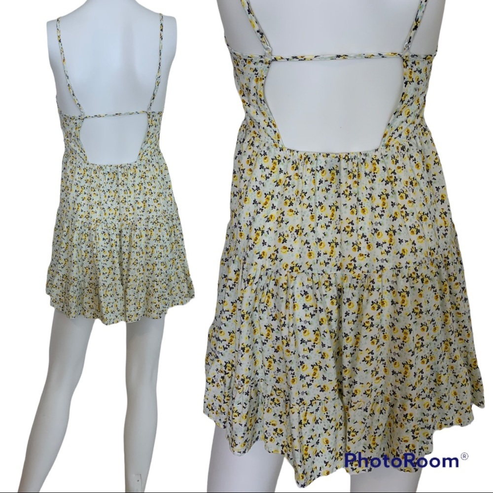 H&M Divided Yellow Floral Patterned Dress - Picture 3 of 11